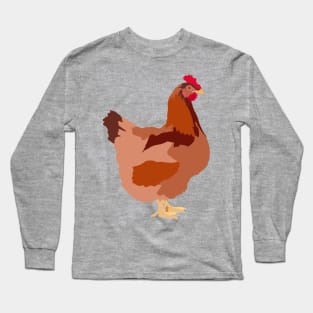 Brown Backyard Chicken Long Sleeve T-Shirt